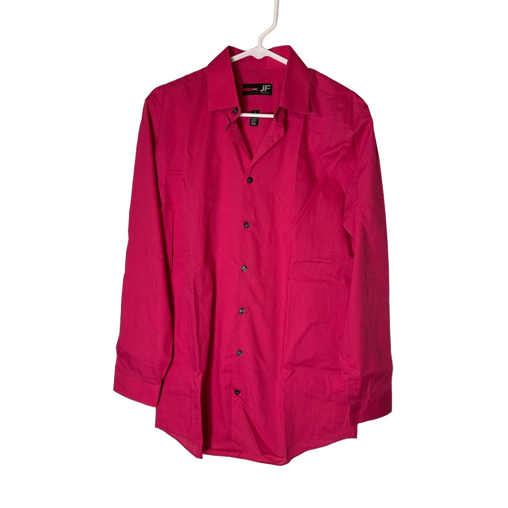 J Ferrar Slim Fit Dress Shirt Men's‎ Medium Pink Long Sleeve Button Down